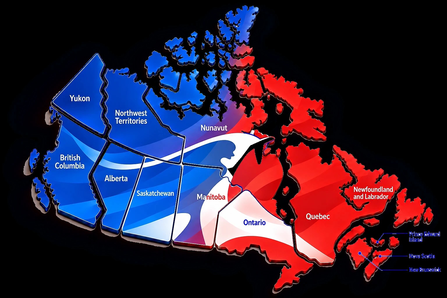 Map of Canada's provinces and territories